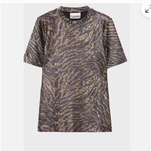GANNI lurex tiger print shirt size xs